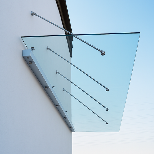 Glasvordach | VSG-Glas V2A Edelstahl