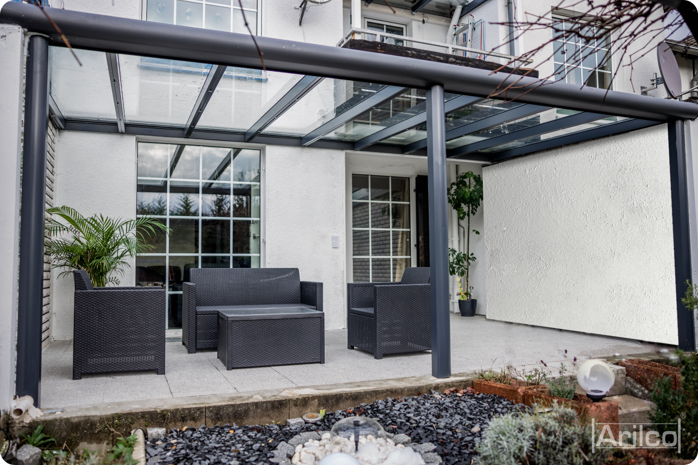 Terrassenüberdachung Arilco, Aluminium Anthrazit, Polycarbonat 16 mm – Bild 4