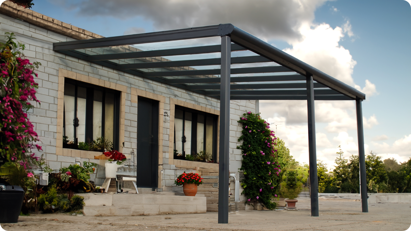 Terrassenüberdachung Arilco, Aluminium Anthrazit, Polycarbonat 16 mm – Bild 8