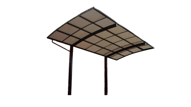 Carport Arilco, Aluminium, Bogendach, freistehend – Einzelcarport mit Stahlfussfundament