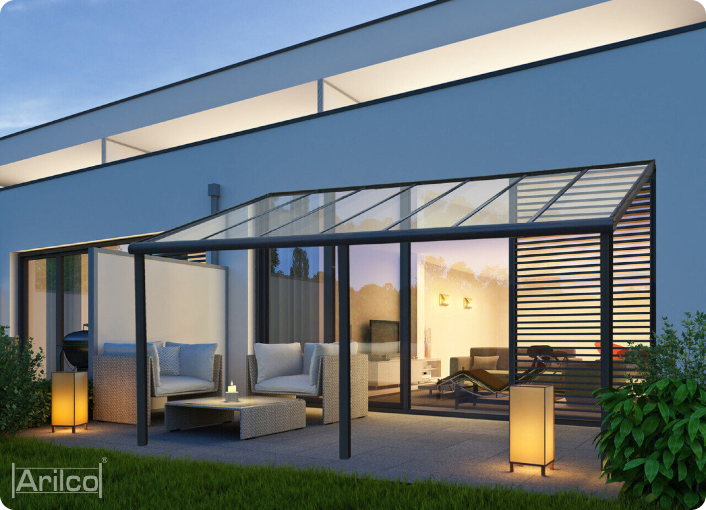 Terrassenüberdachung Arilco, Aluminium mit VSG-Glas 12mm – Bild 2