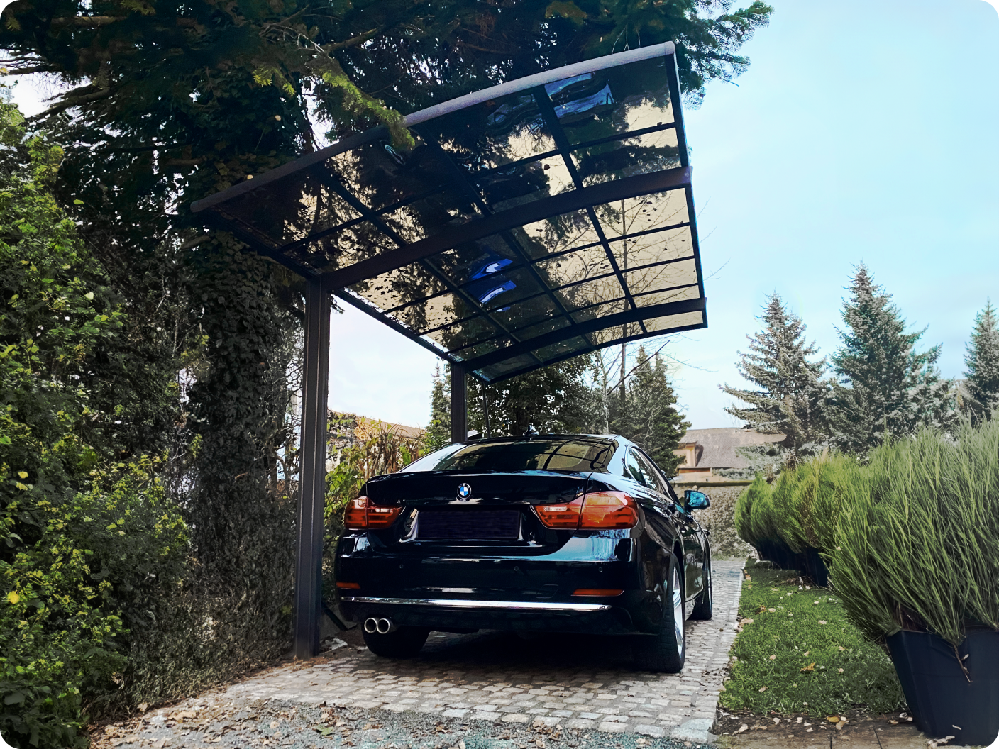 Carport Arilco, Aluminium, Bogendach, freistehend – Bild 5