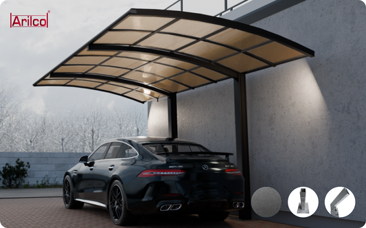Carport Arilco, Aluminium, Bogendach, freistehend – Bild 1