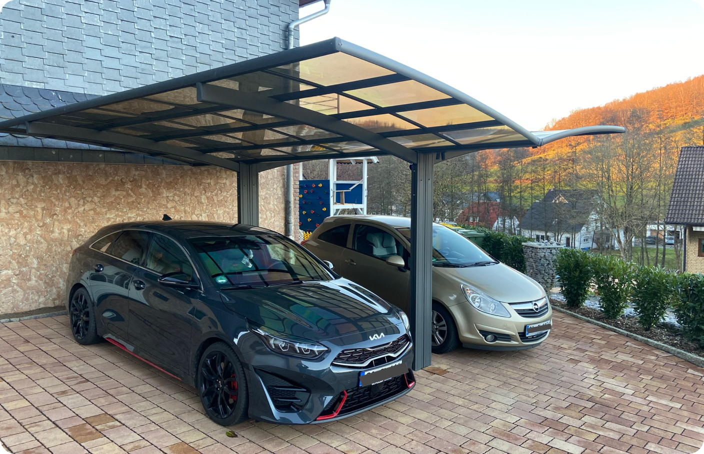 Carport Arilco, Aluminium, Bogendach, freistehend – Bild 16
