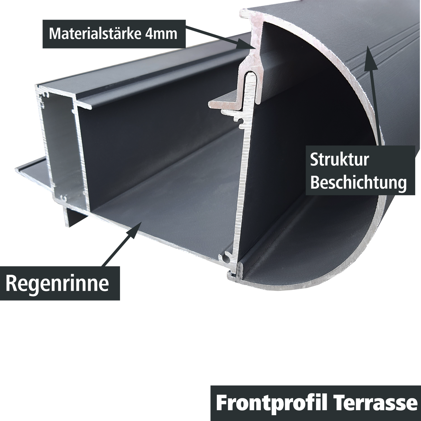 Terrassenüberdachung Arilco, Aluminium Anthrazit, Polycarbonat 16 mm – Bild 1