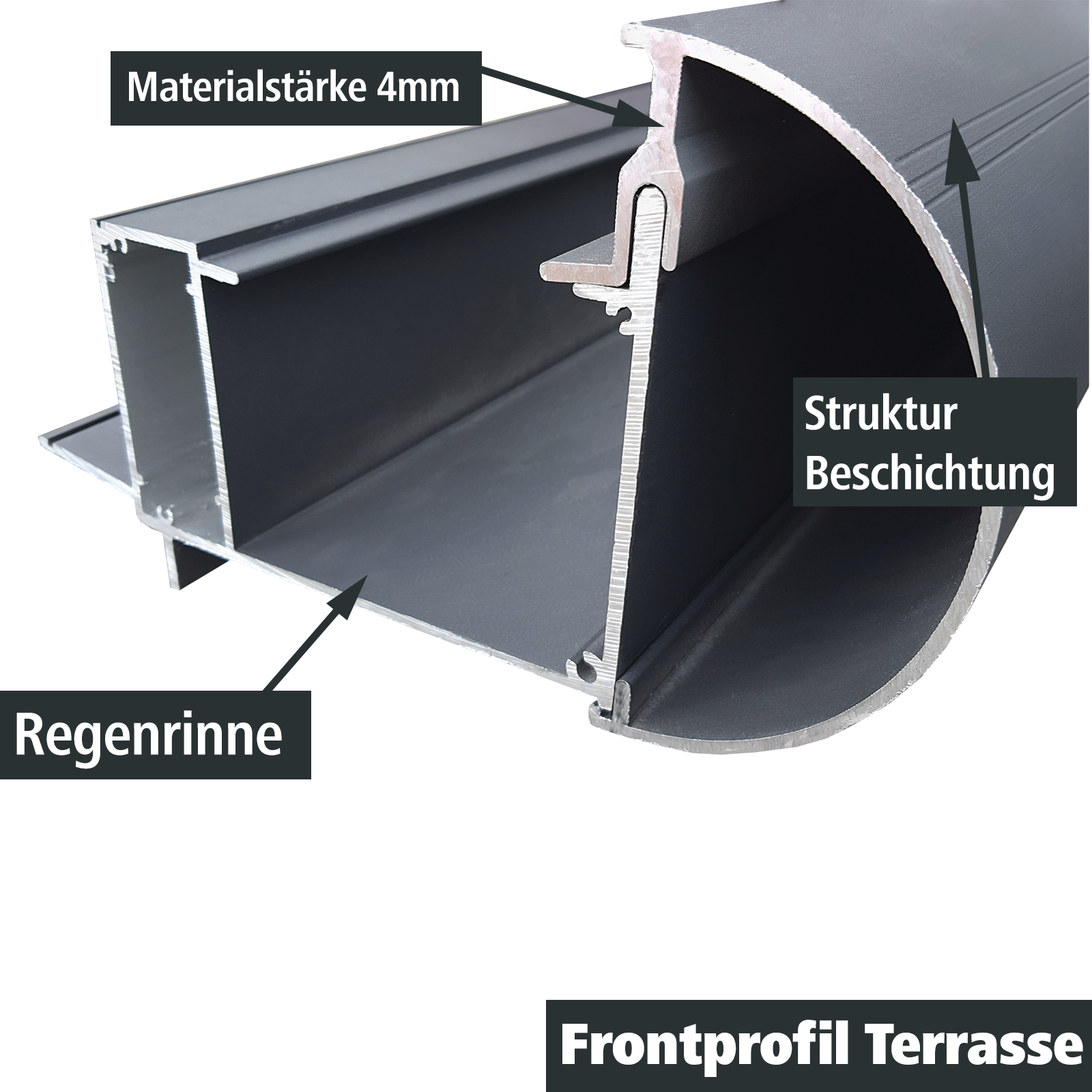 Terrassenüberdachung Arilco, Aluminium Anthrazit, Polycarbonat 16 mm – Bild 1
