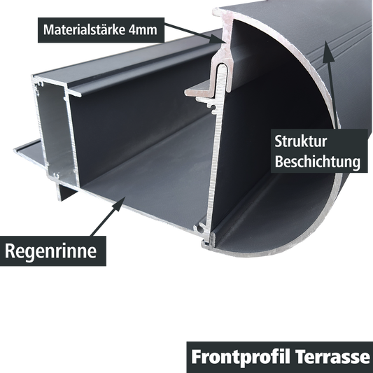 Terrassenüberdachung Arilco, Aluminium Anthrazit, Polycarbonat 16 mm – Bild 1