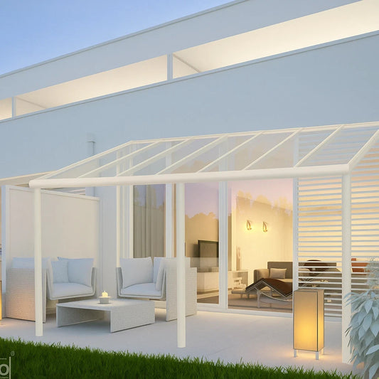 Terrassenüberdachung VSG, Aluminium, 12mm Glas, modular – Bild 1