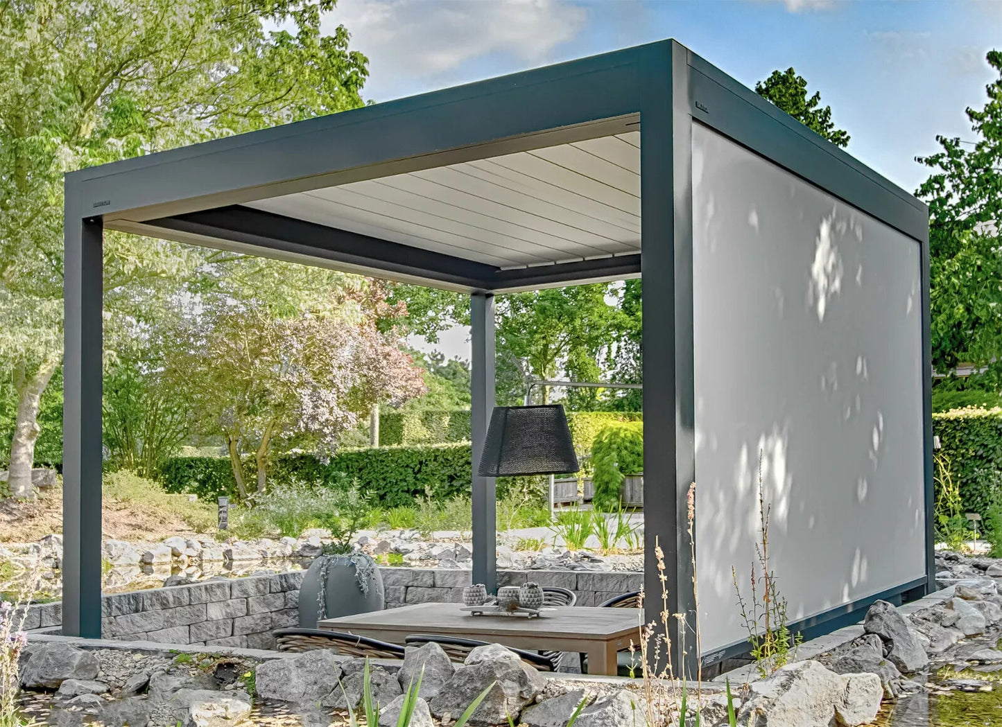 Lamellendach VITRO PERGOLA, 3×3 m, elektrisch, Funk, Aluminium – Bild 5
