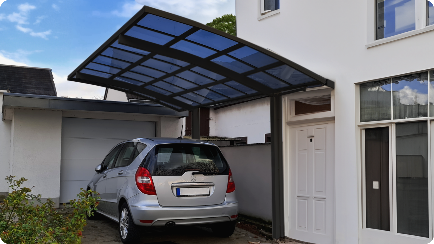 Carport Arilco, Aluminium, Bogendach, freistehend – Bild 13