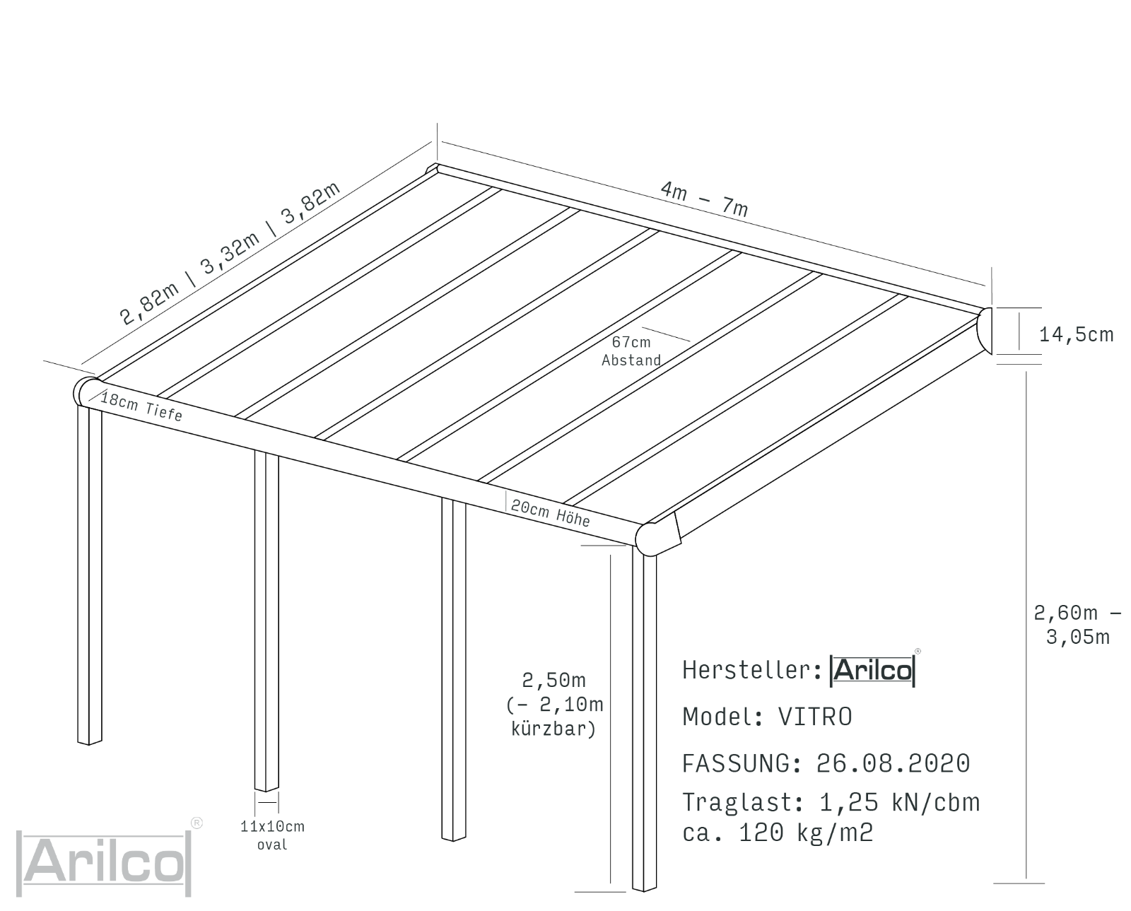 Terrassenüberdachung Arilco, Aluminium Anthrazit, Polycarbonat 16 mm – Bild 11